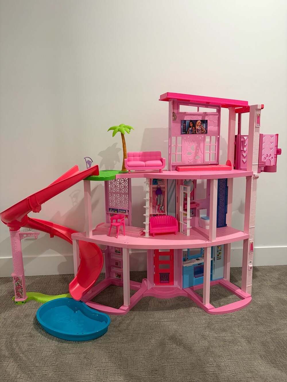 Barbie Dreamhouse Playset with Slide and Pool